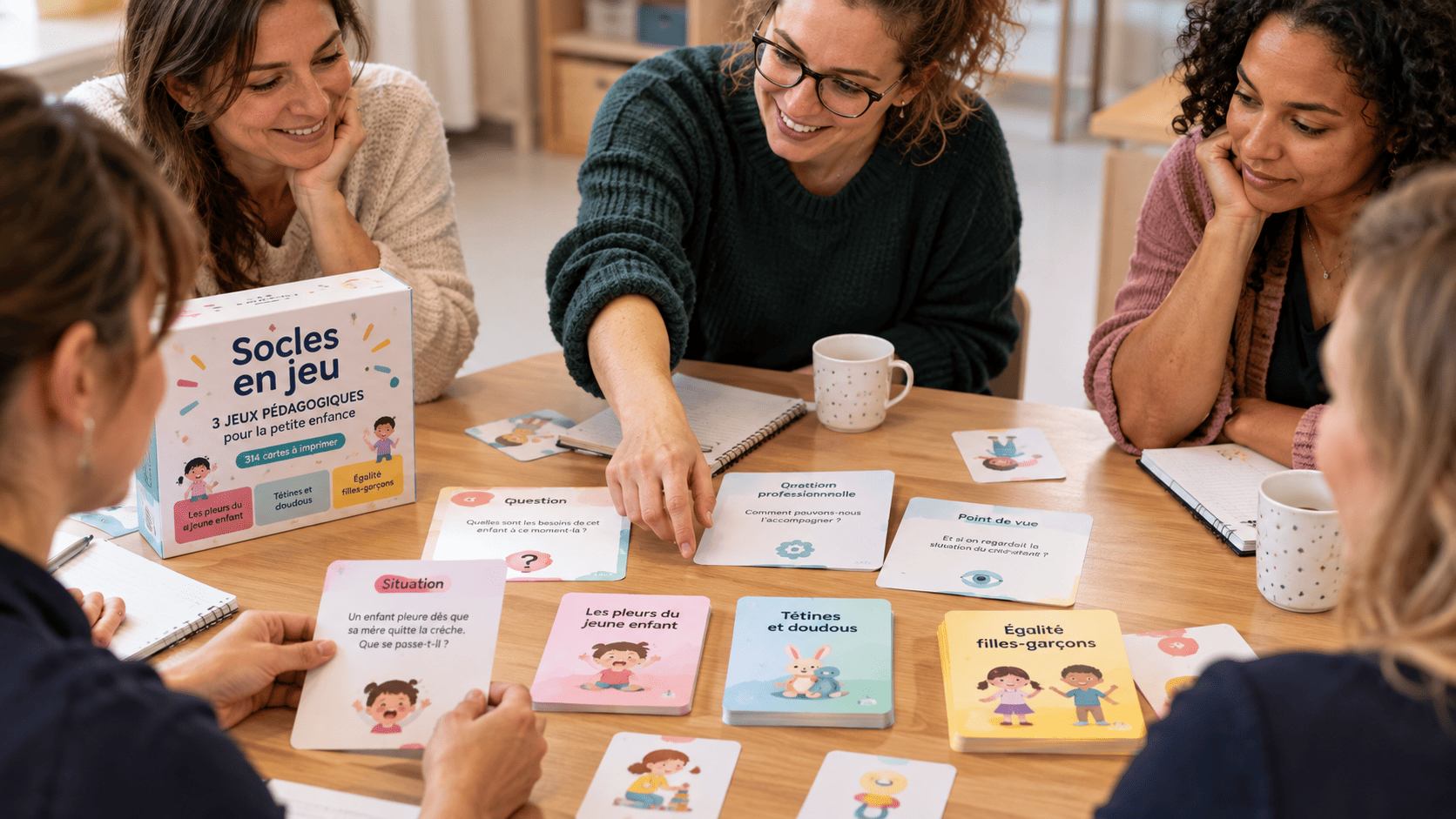 Jeux pédagogiques en crèche pour faire vivre le Socle national en équipe